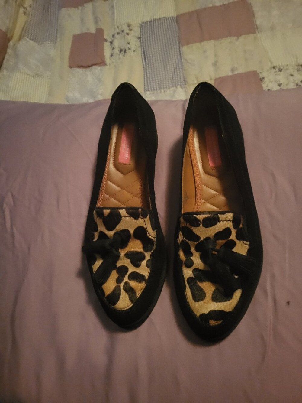 Vintage  Isaac Mizrahi NY Leopard Calf Hair Tassel Loafers (6 1/2)